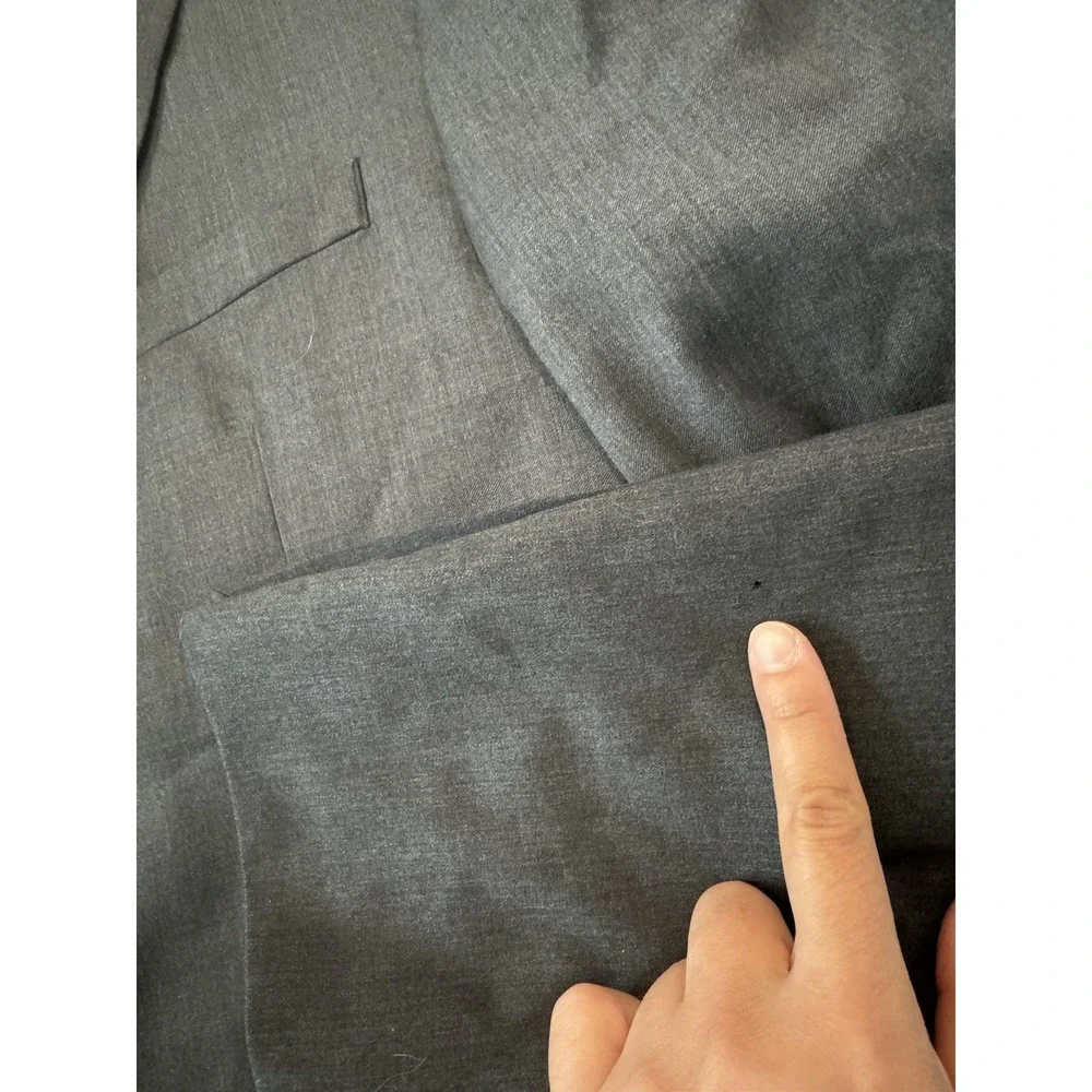 Jos A Bank Men's Sz 44R‎ Sport Coat Blazer Gray 100% Wool Suit Jacket USA Made